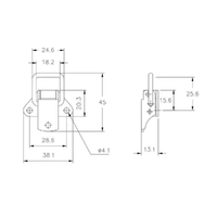 Non-Adjustable Toggle Latch  - 195 Strength (kg) - Mild Steel