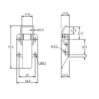 Spring Claw Toggle Latch - Mild Steel - 90 Strength (kg)