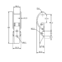 Spring Claw Toggle Latch - 60 Strength (kg) - Mild Steel