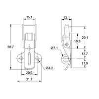 Non-Adjustable Padlockable Toggle Latch - 350 Strength (kg) - Stainless