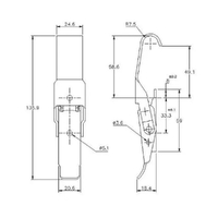 Non-Adjustable Latch - 125 Strength (kg) - Stainless