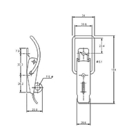 Spring Claw Padlockable Latch - 550 Strength (kg) - Stainless