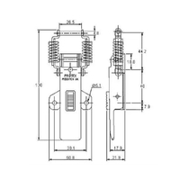 Spring Claw Latch with Safety Catch - 64 Strength (kg) - Mild Steel