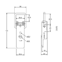 Non-Adjustable Latch with Safety Catch - 550 Strength (kg) - Stainless