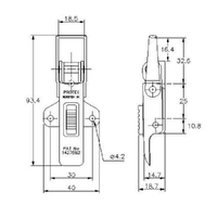 Non-Adjustable Latch with Safety Catch - 550 Strength (kg) - Stainless