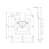 Rotary Turn Latch in Recess Dish - 100 Strength (kg) - Mild Steel