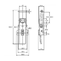 Adjustable Latch with Safety Catch - 750 Strength (kg) -  Stainless