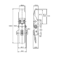 Adjustable Latch with Safety Catch - 350 Strength (kg) -  Stainless