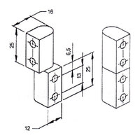 S/S BLOCK HINGE C/W SCREWS: Stainless Steel