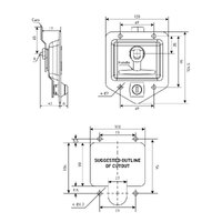 Drop T Handle Lock - 100 Fixing Centers (mm) 