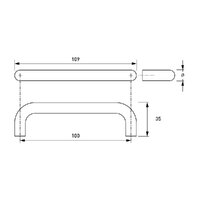 D Shape Pull Handle Stainless Steel - Stainless Finish -  304 Stainless Steel