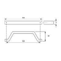 D Flat Diecast Handle Brass