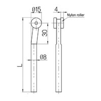 3 Point Roller Rod 2400mm  - 15mm Wheel Diameter