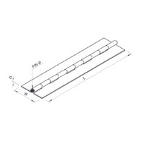 Mild Steel Piano Hinge - Open Width 32mm